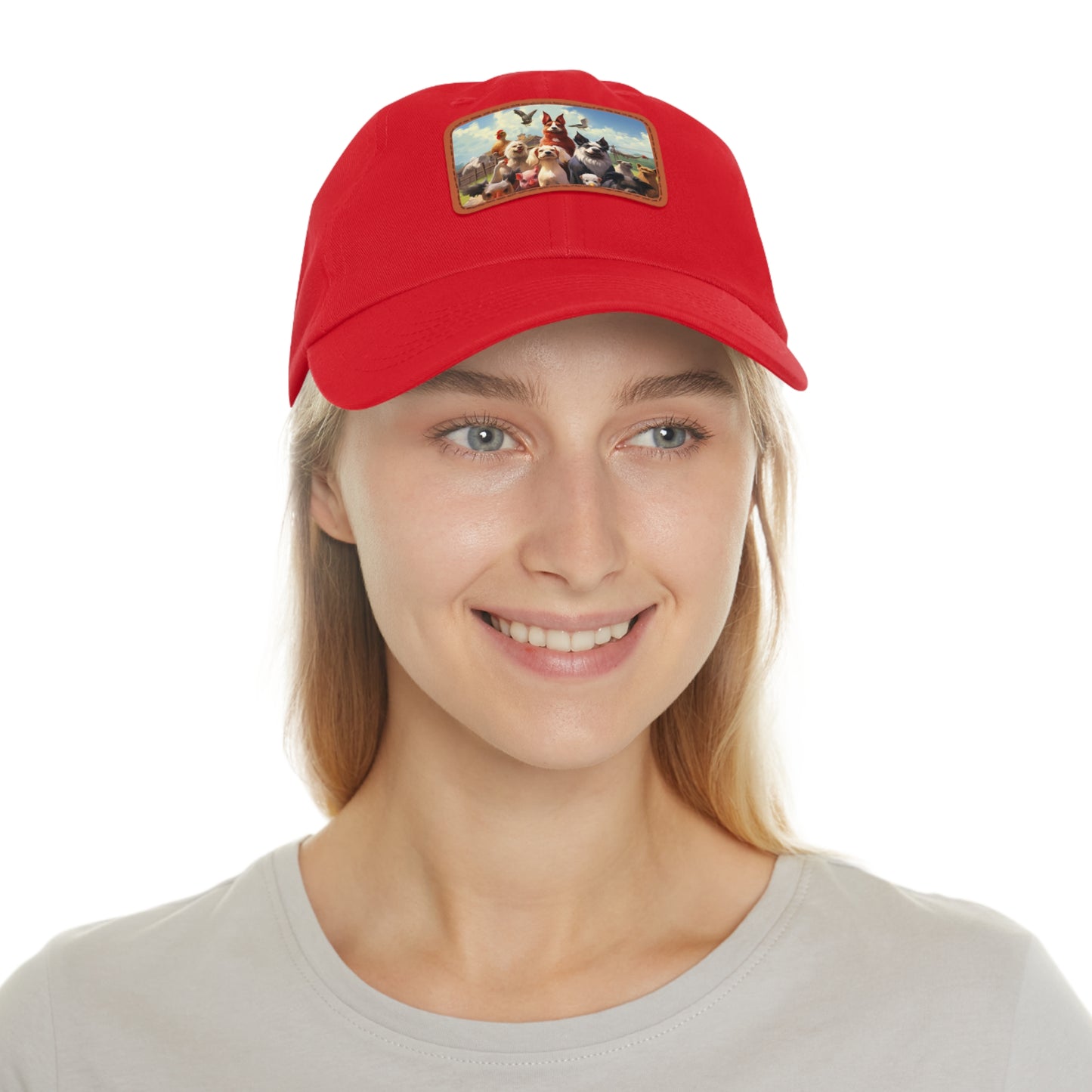 Dad Hat with Leather Patch (Rectangle) Animal Farm Friends