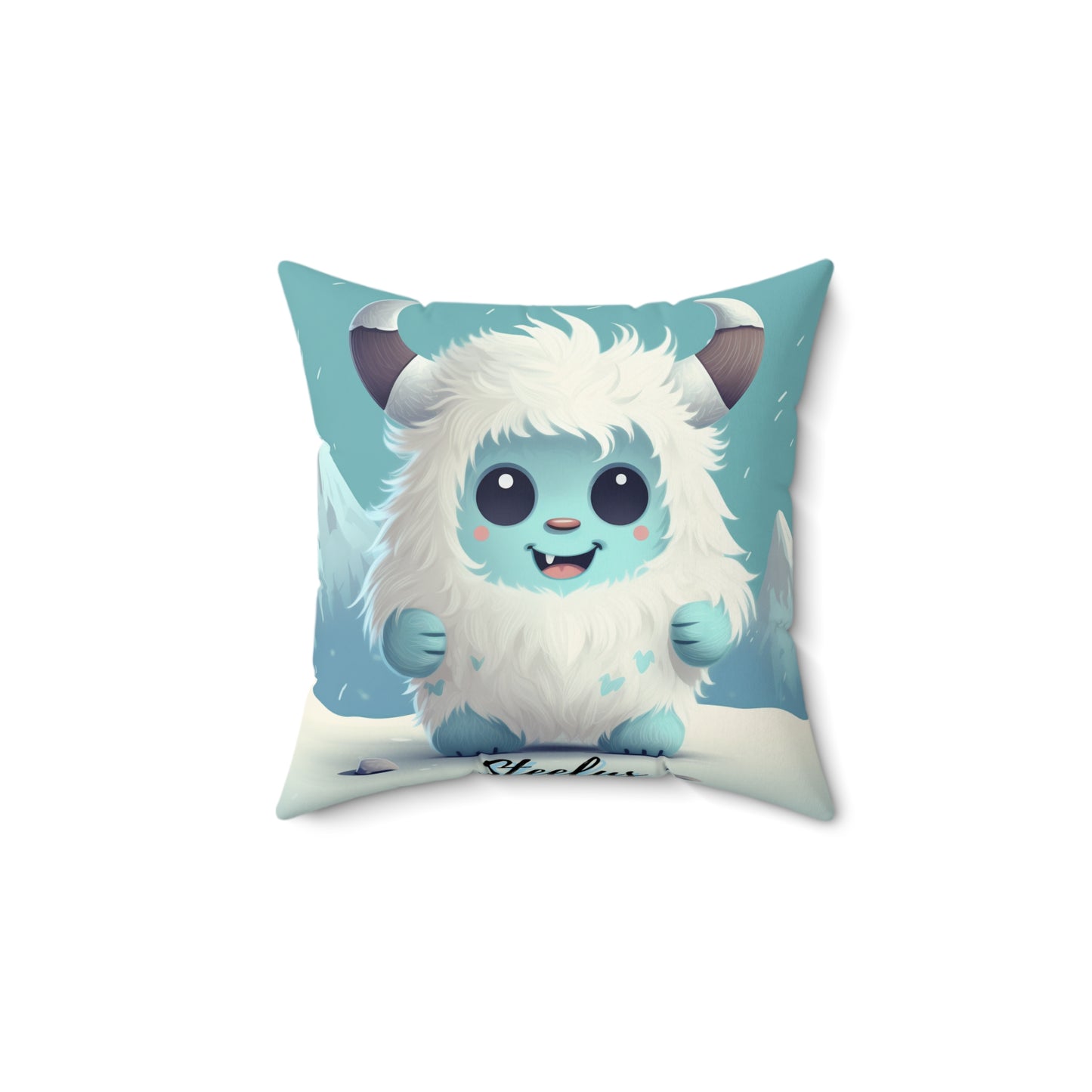 Spun Polyester Square Pillow Steelus... Yeti Kin