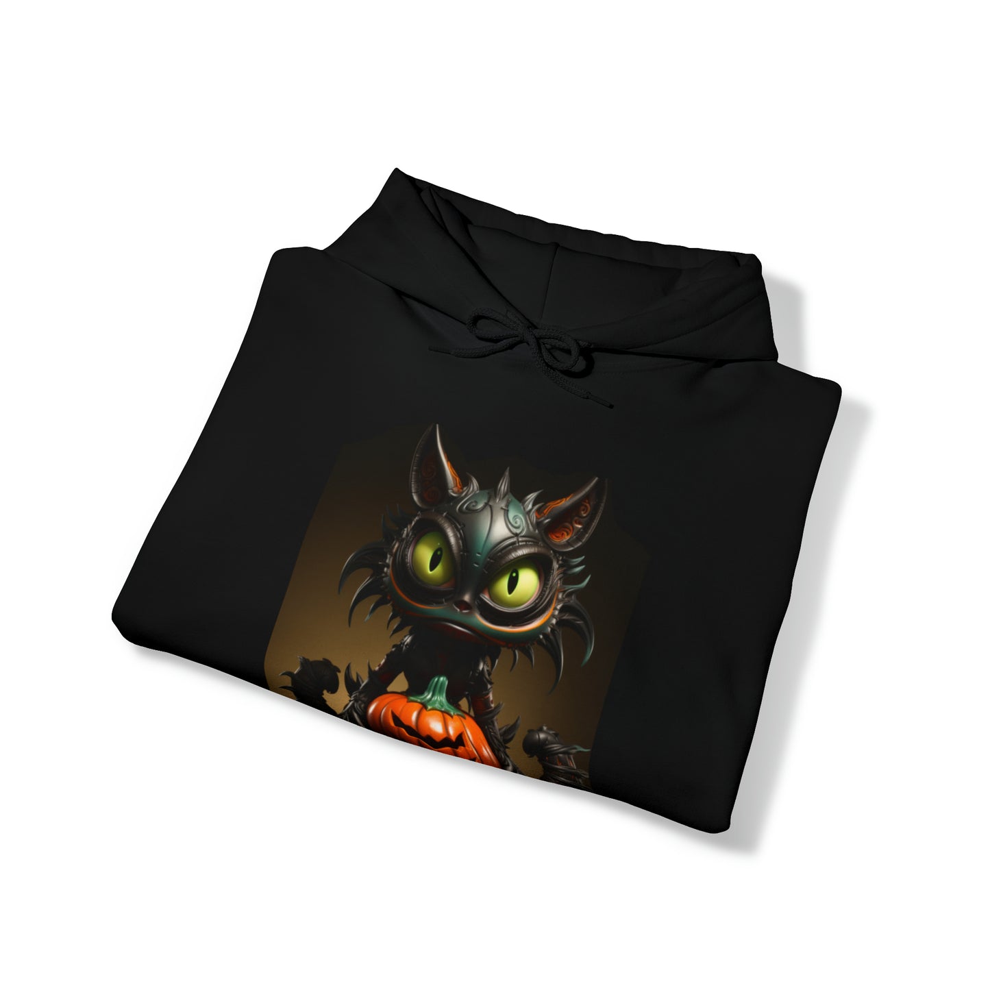 Mens and Womens Spooky Black Cat Pumpkin Halloween Hoodie Sweatshirt