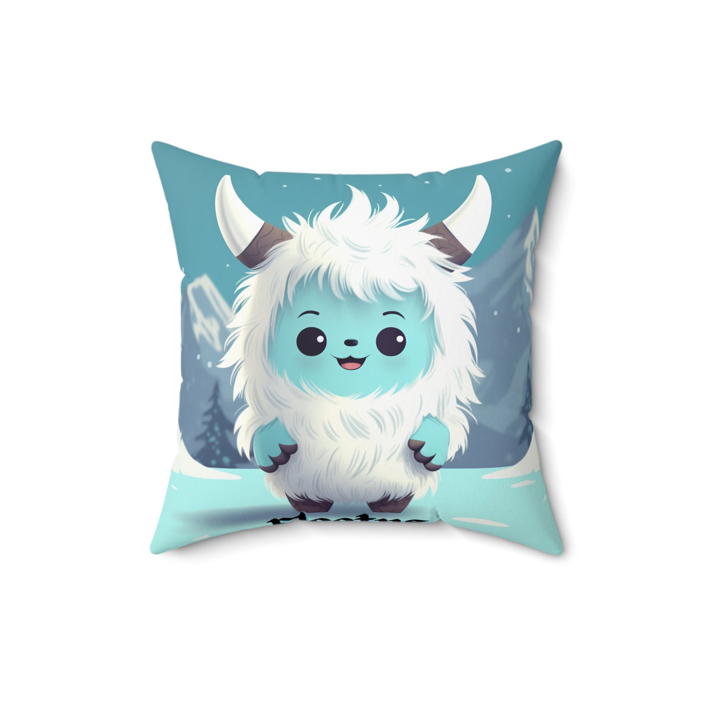 Spun Polyester Square Pillow Fleetus... Yeti Kin