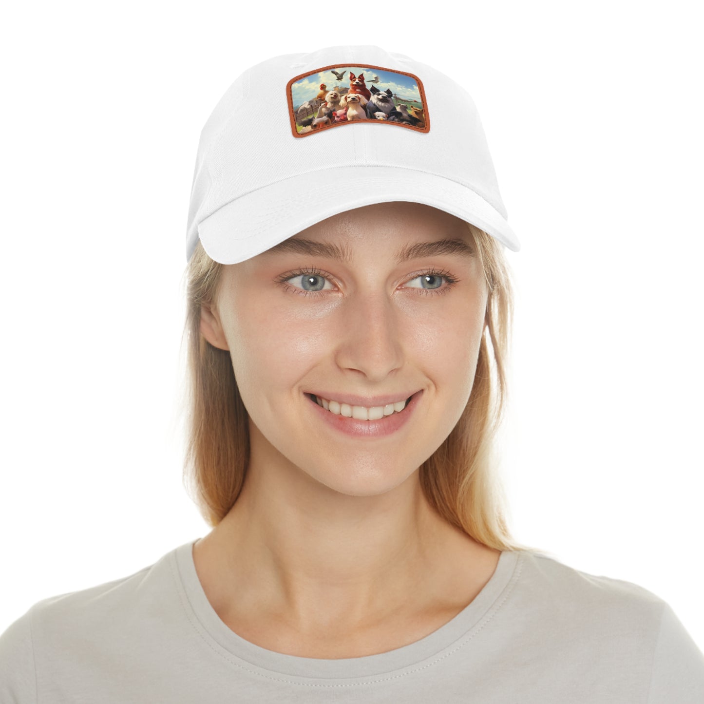 Dad Hat with Leather Patch (Rectangle) Animal Farm Friends