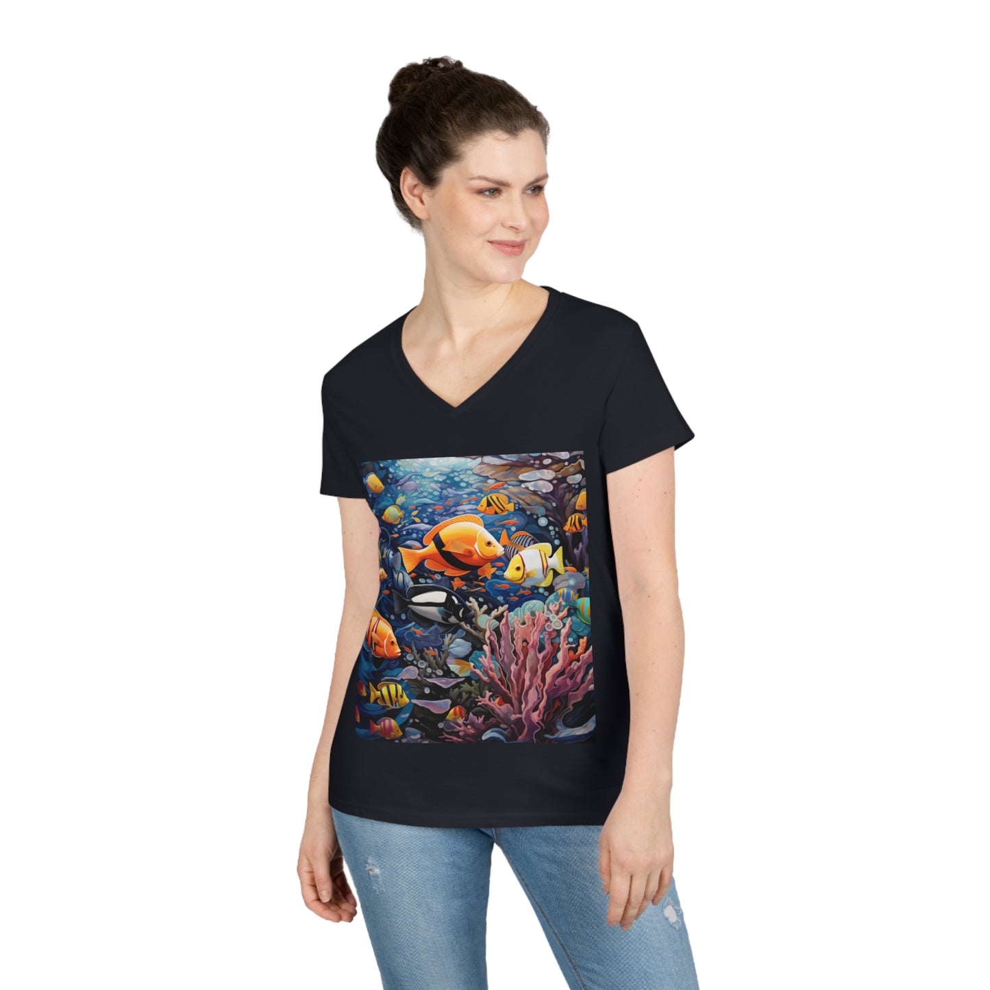 Ladies' V-Neck T-Shirt Coral Reefer