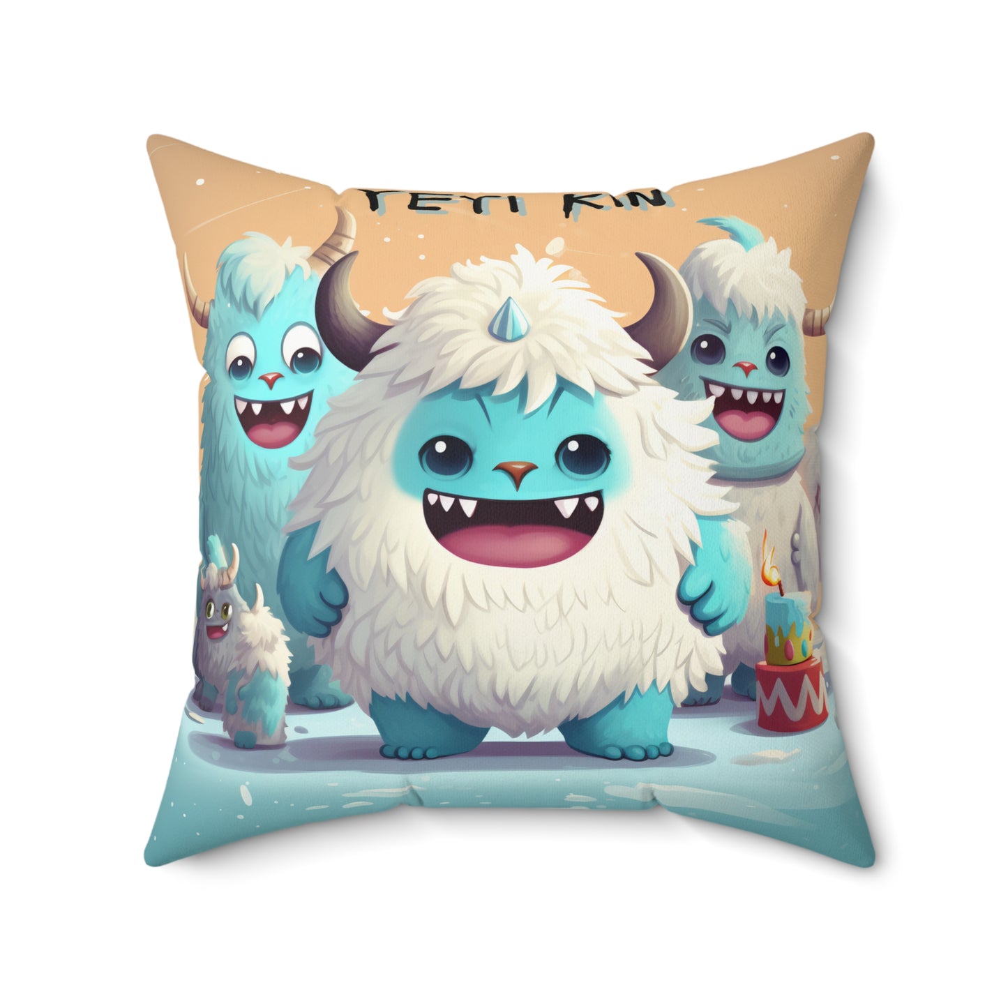 Spun Polyester Square Pillow Fleetus... Yeti Kin