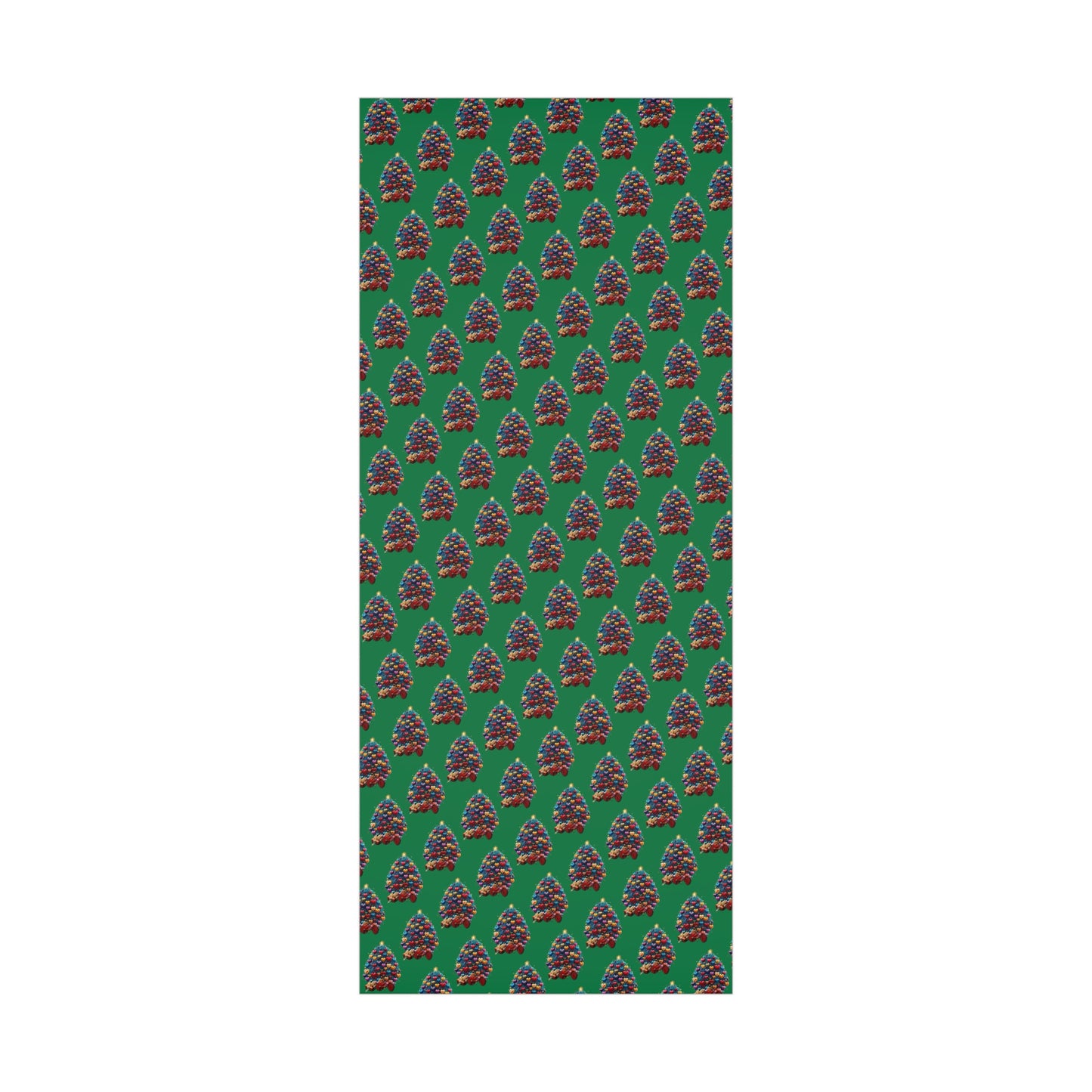 Gift Wrap Papers Christmas Tree with Hearts - green