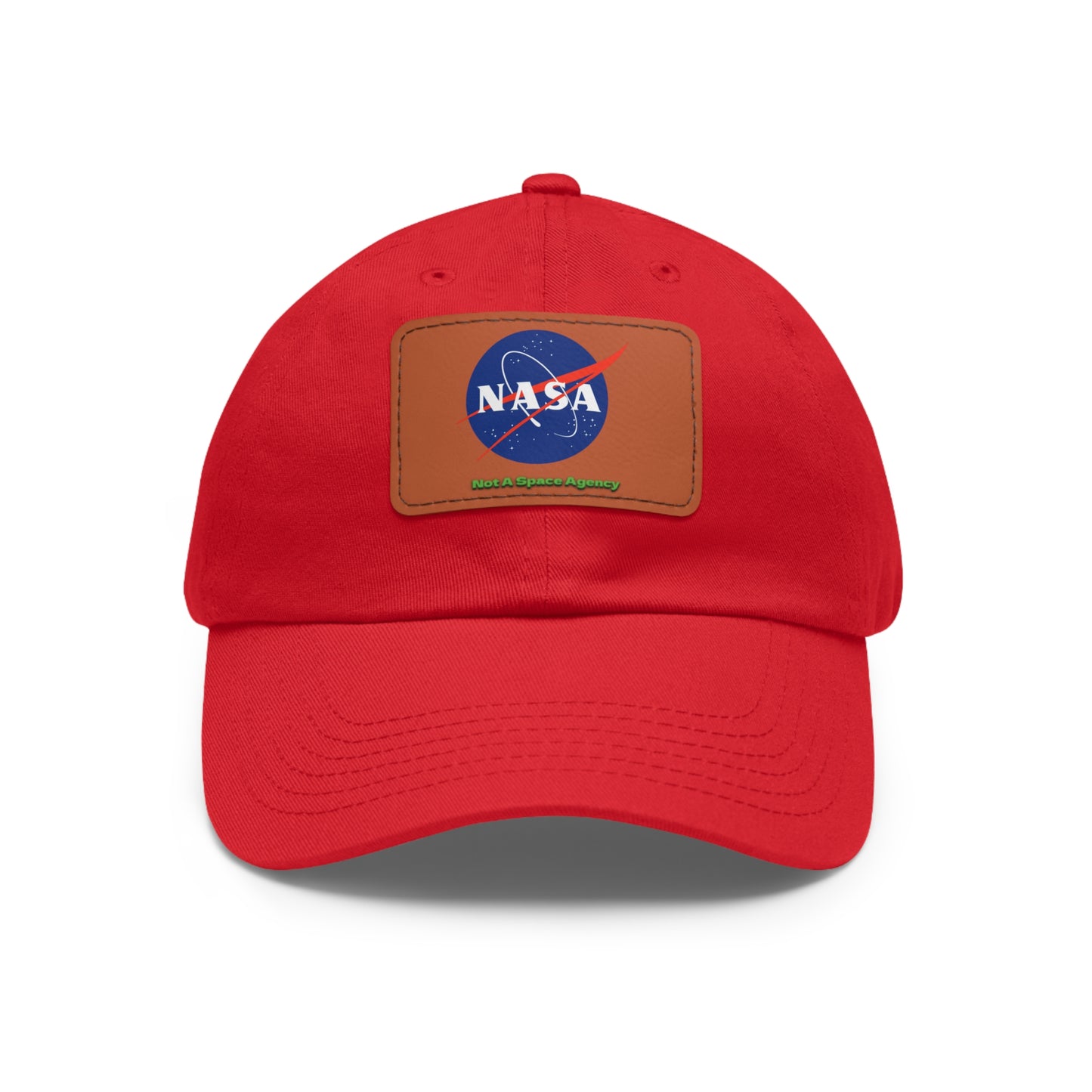 Sombrero de papá con parche de cuero La NASA no es una agencia espacial (Rectángulo) (Varios)