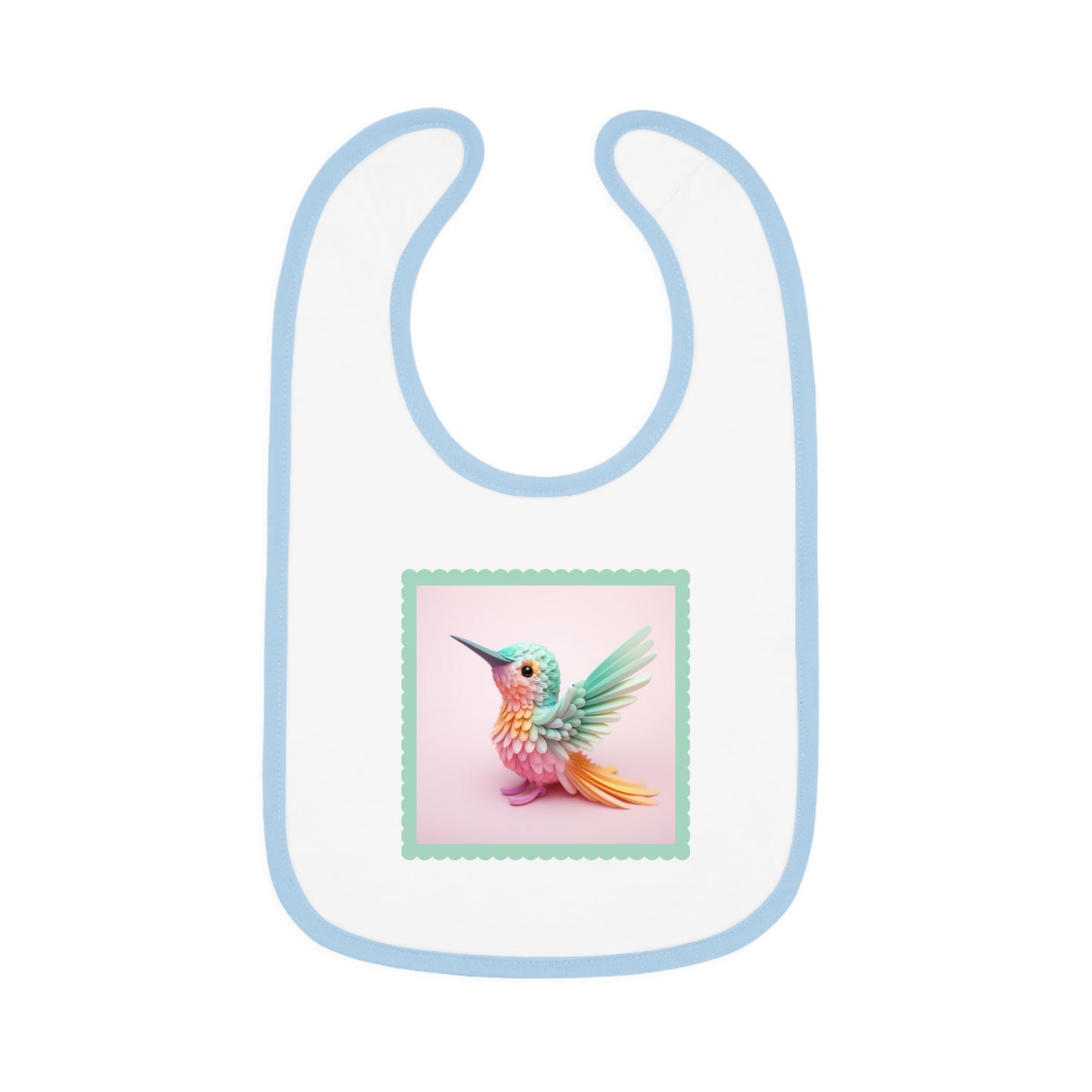 Baby Contrast Trim Jersey Bib Hummingbird 2