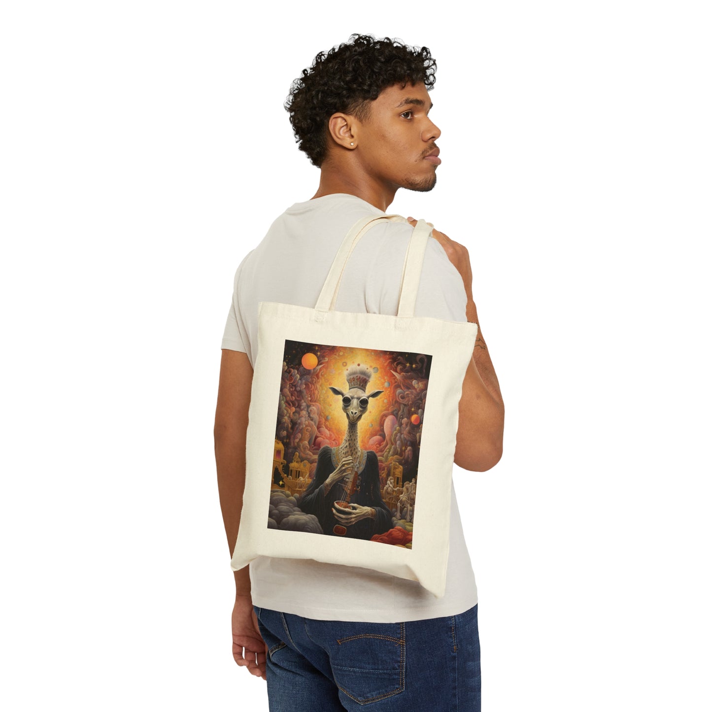 Trippy Cotton Canvas Tote Bag