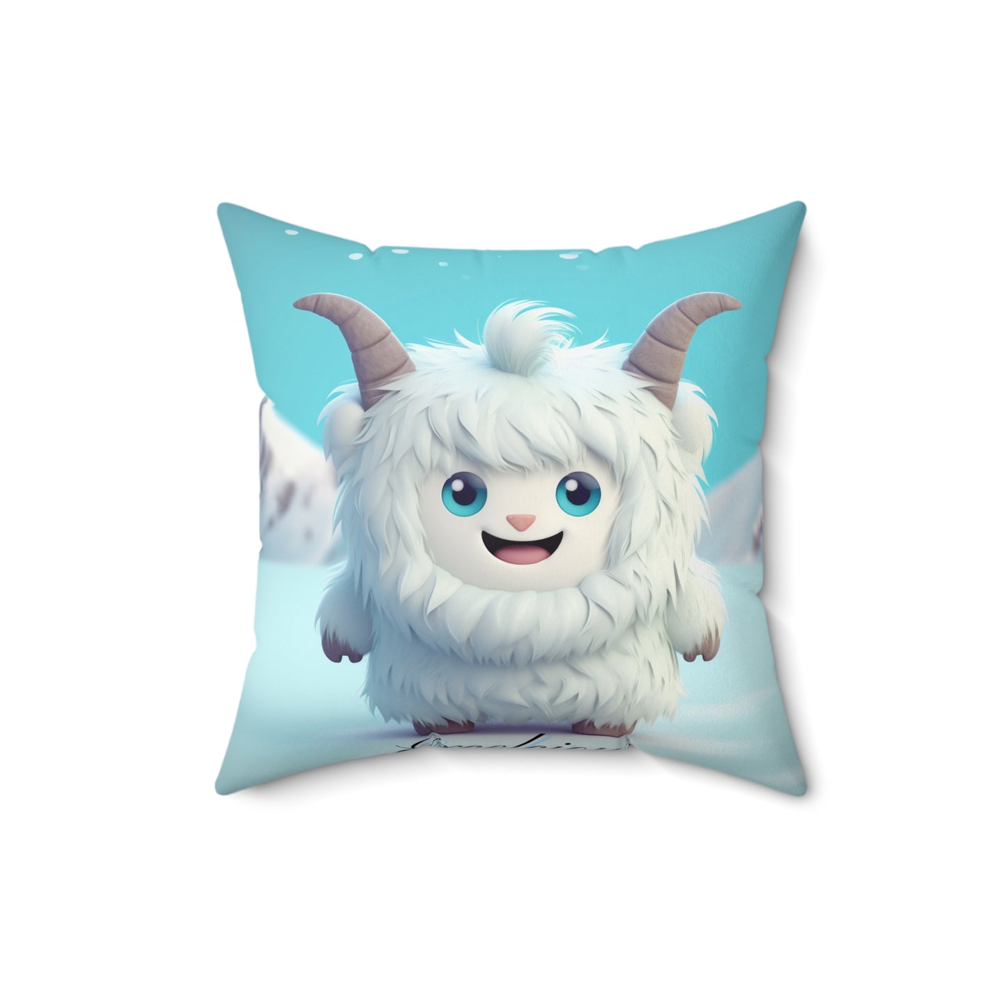 Spun Polyester Square Pillow Excelcious... Yeti Kin