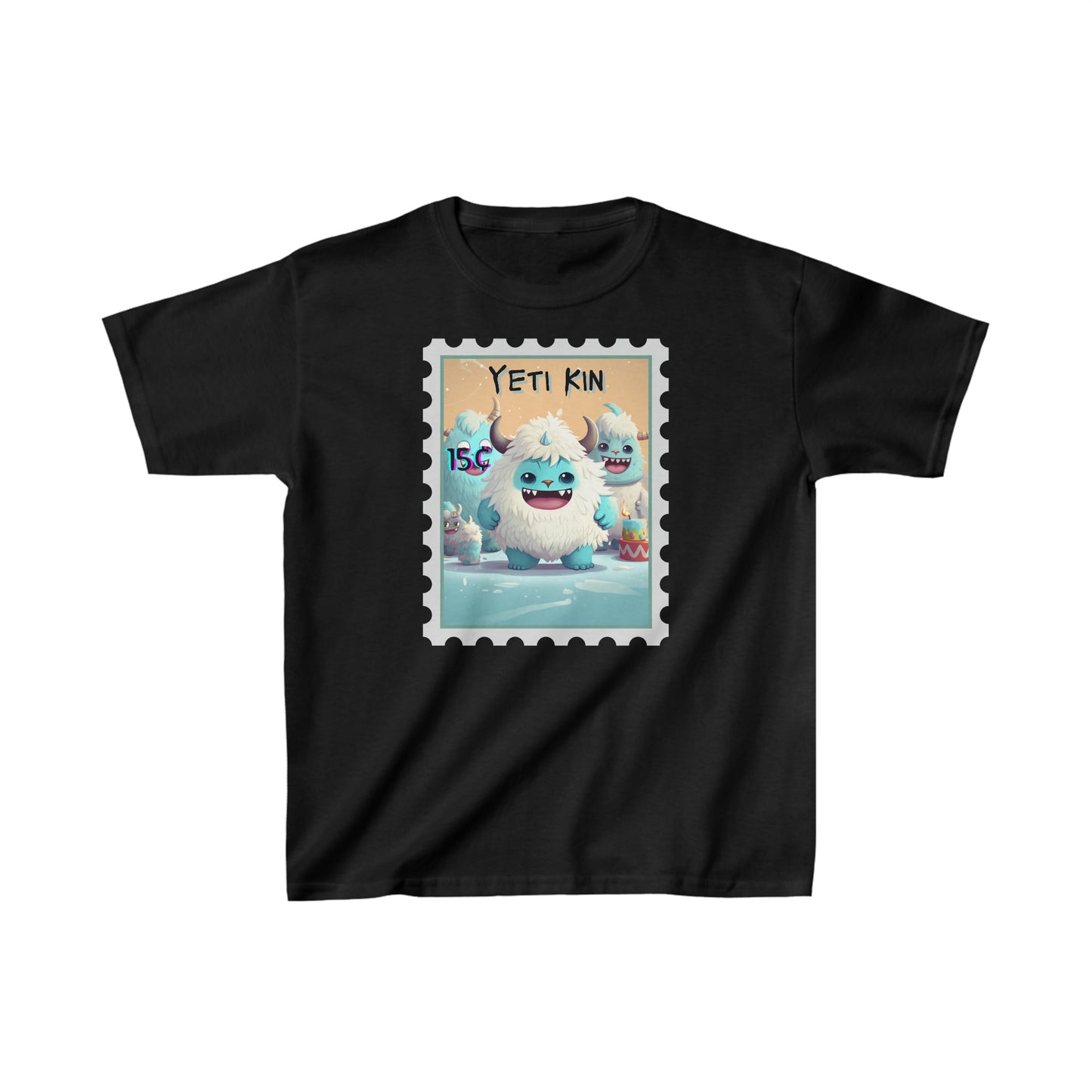 Kids Heavy Cotton™ Tee Yeti Kin Party 5 Postage