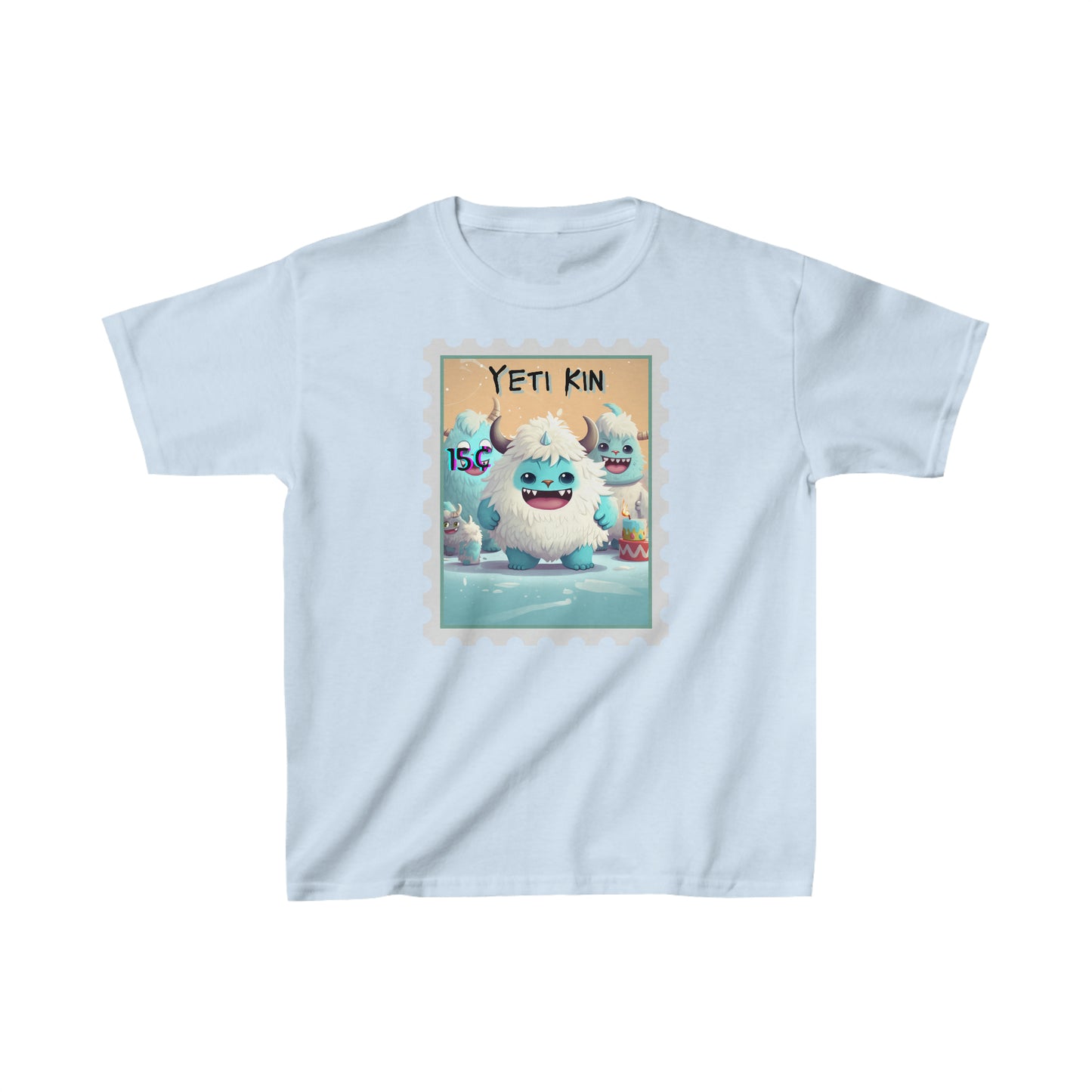 Kids Heavy Cotton™ Tee Yeti Kin Party 5 Postage