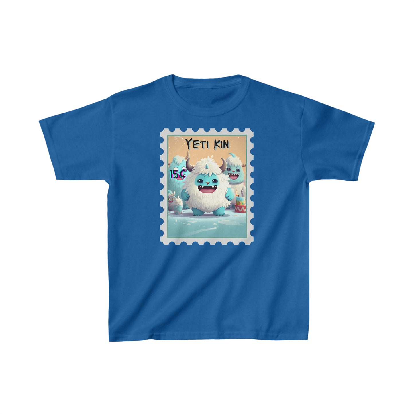 Kids Heavy Cotton™ Tee Yeti Kin Party 5 Postage