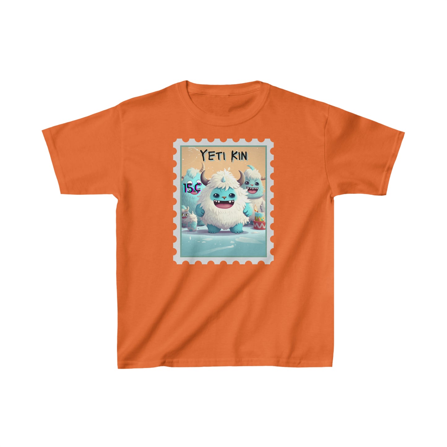 Kids Heavy Cotton™ Tee Yeti Kin Party 5 Postage