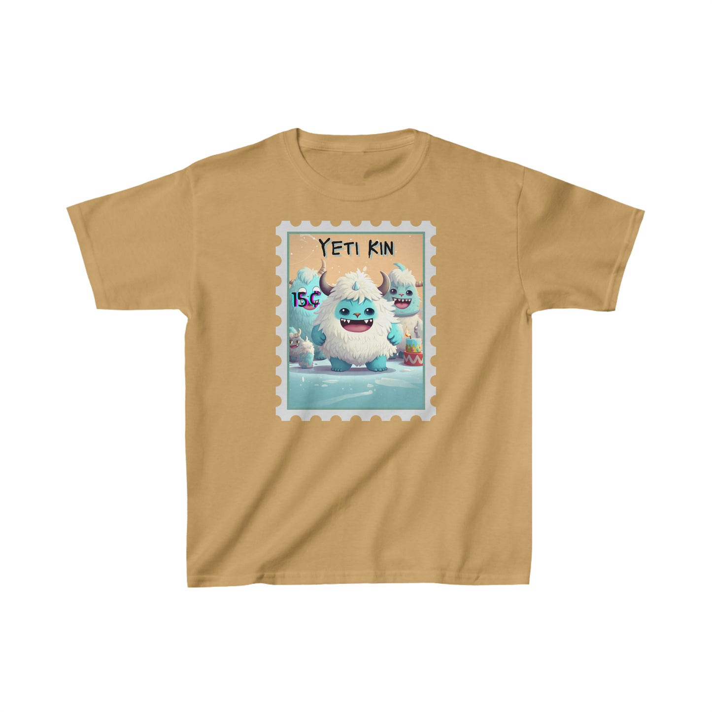 Kids Heavy Cotton™ Tee Yeti Kin Party 5 Postage