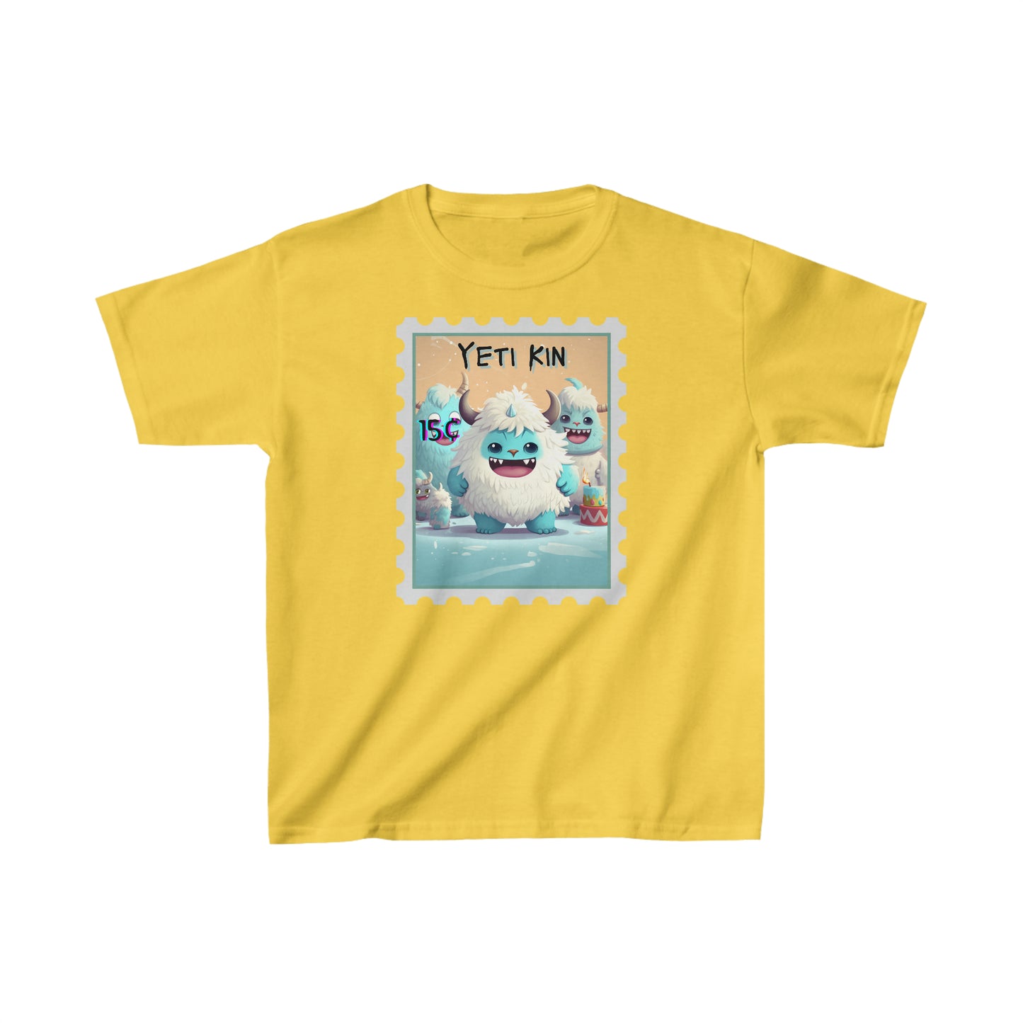 Kids Heavy Cotton™ Tee Yeti Kin Party 5 Postage