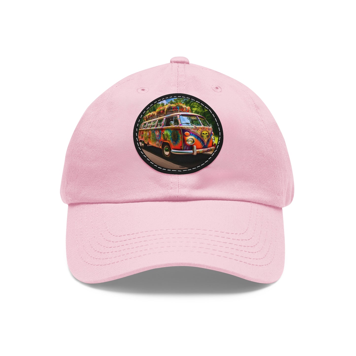 Dad Hat with Leather Patch (Round) Hippie Van