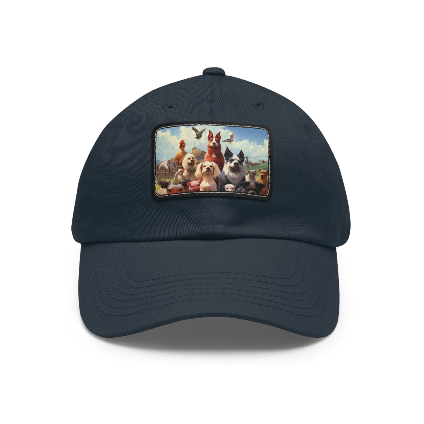 Dad Hat with Leather Patch (Rectangle) Animal Farm Friends