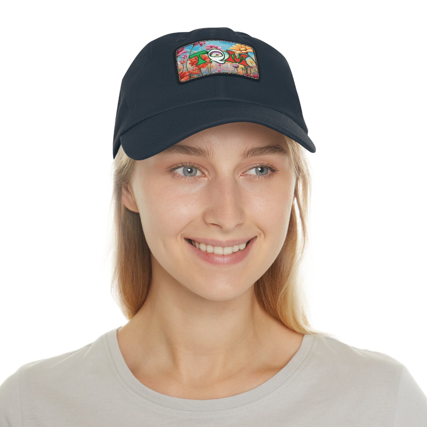 Dad Hat with Leather Patch (Rectangle) TQM Te Quiero Mucho