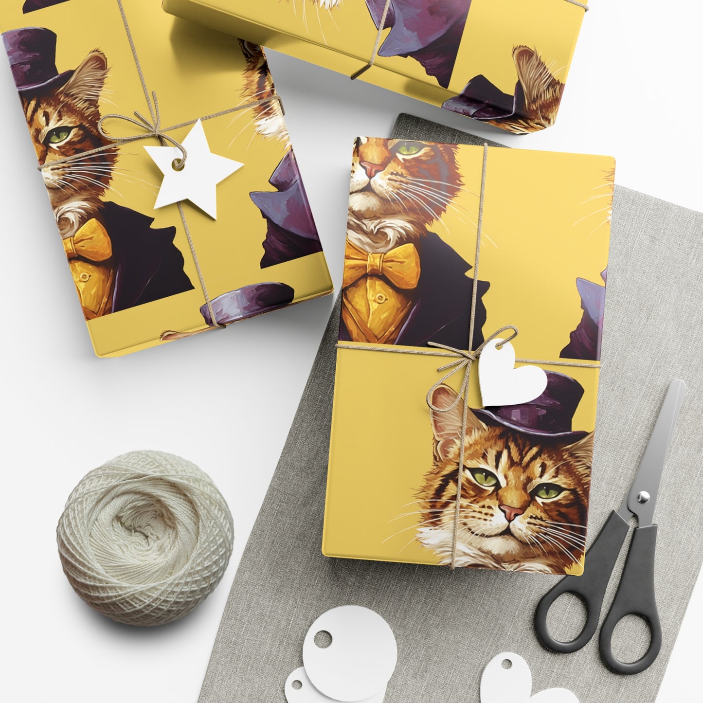 Gift Wrap Papers Sandwiches the Cat