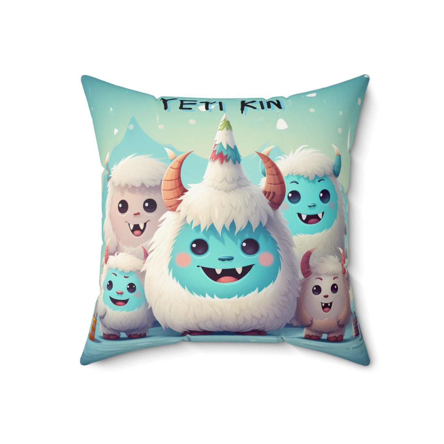 Spun Polyester Square Pillow Steelus... Yeti Kin