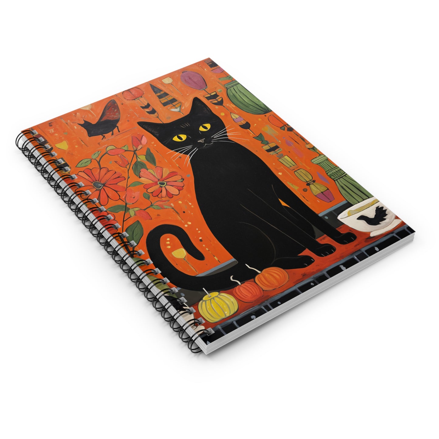 Spiral Notebook - Ruled Line Halloween Cat