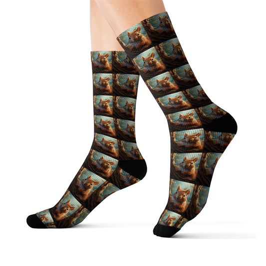 Sublimation Socks Look at the Squirrel Too