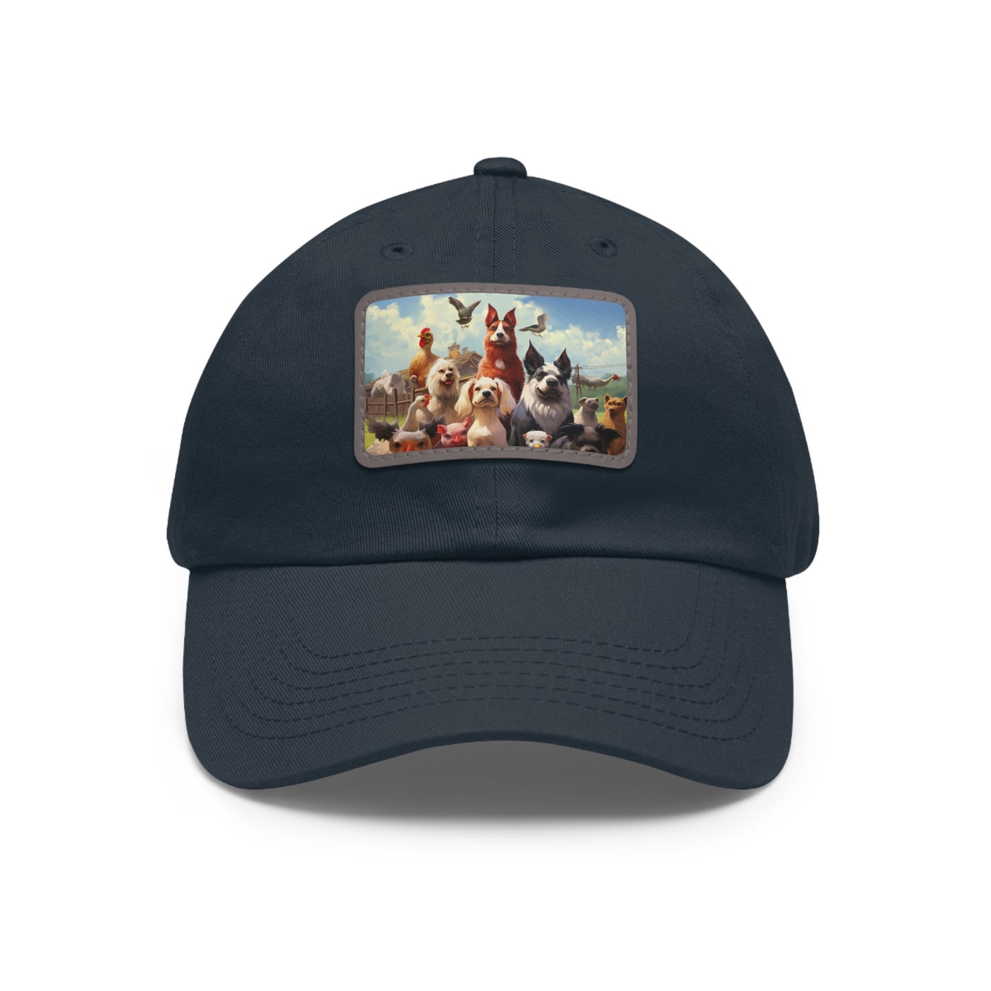 Dad Hat with Leather Patch (Rectangle) Animal Farm Friends