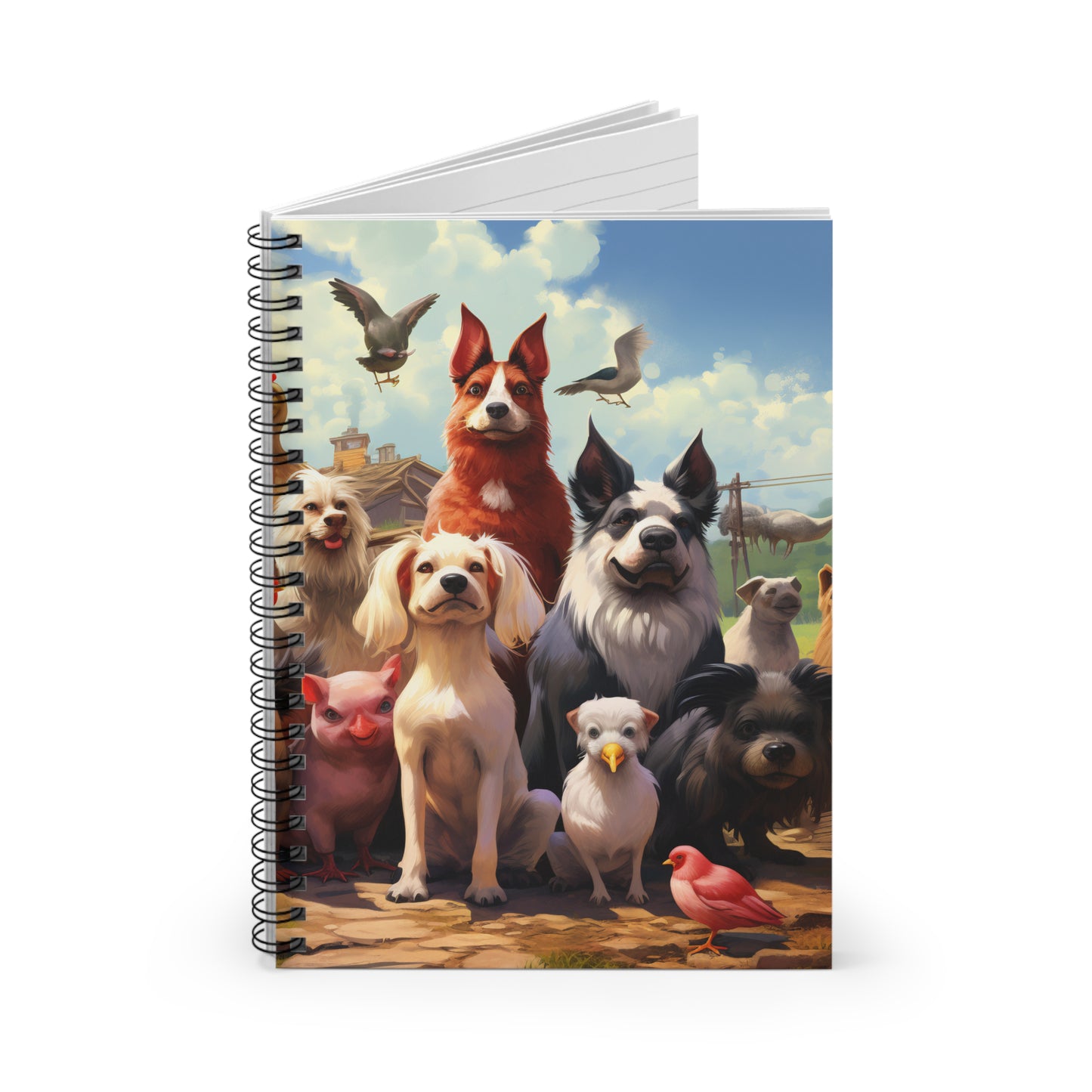 Spiral Notebook - Ruled Line Animal Farm Friends