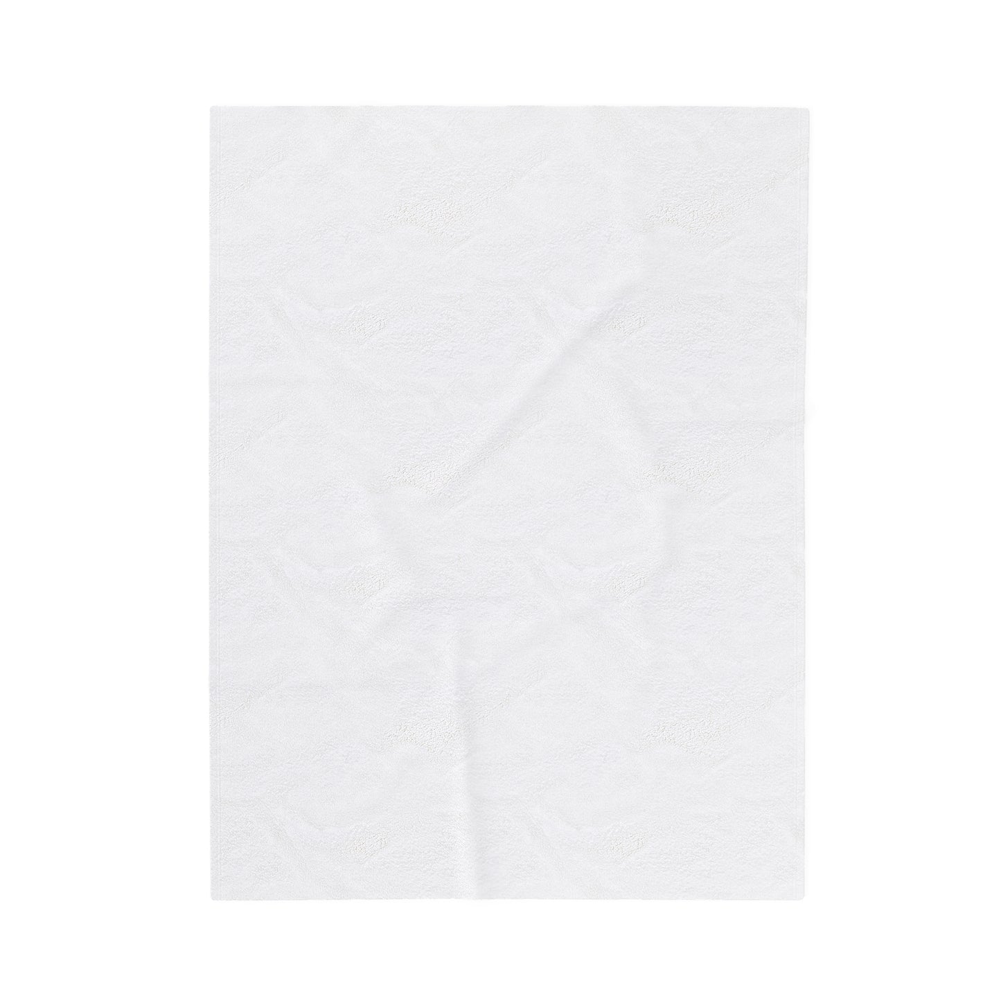 Velveteen Plush Blanket -  White Flowers