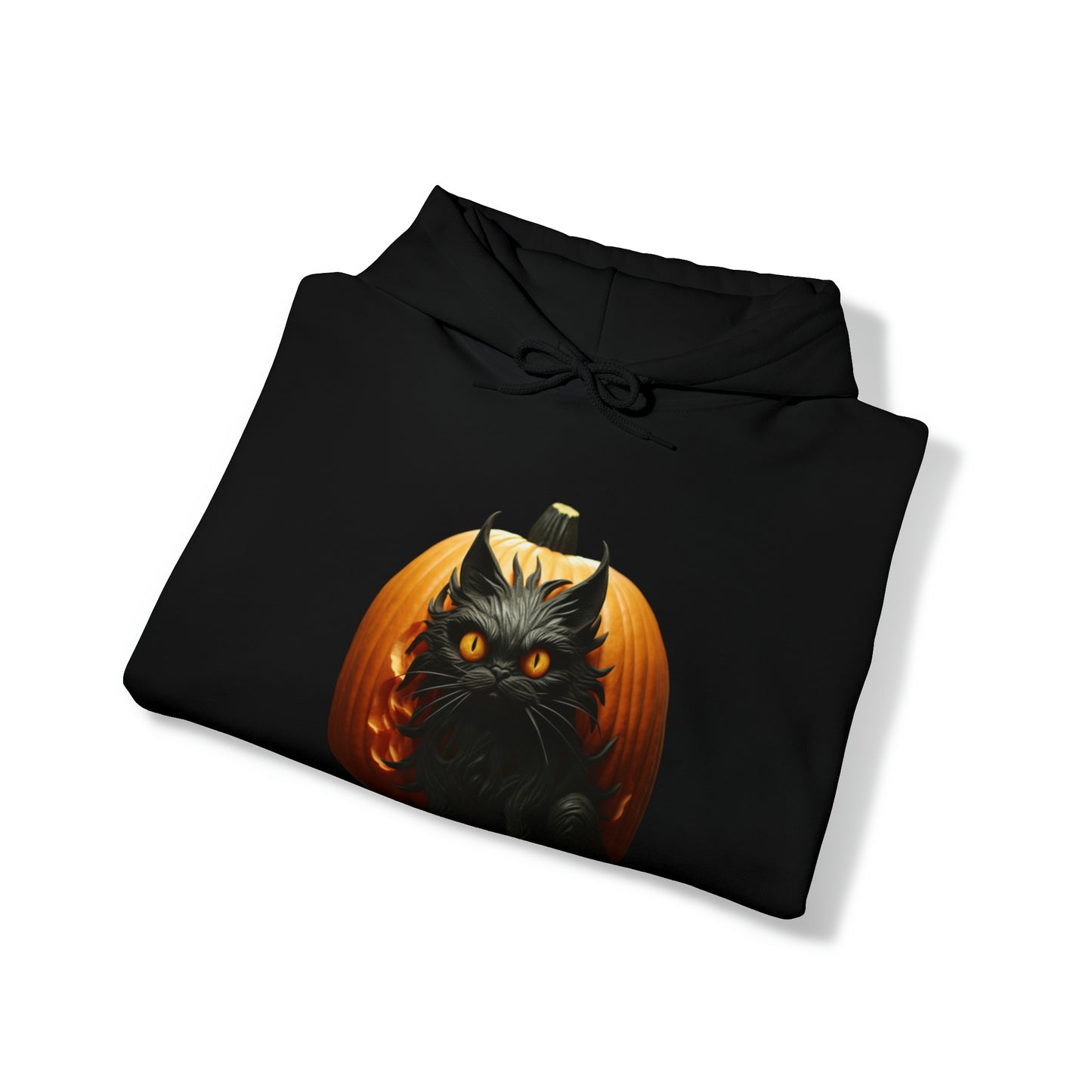 Mens and Womens Spooky Black Cat Halloween Hoodie Sweatshirt