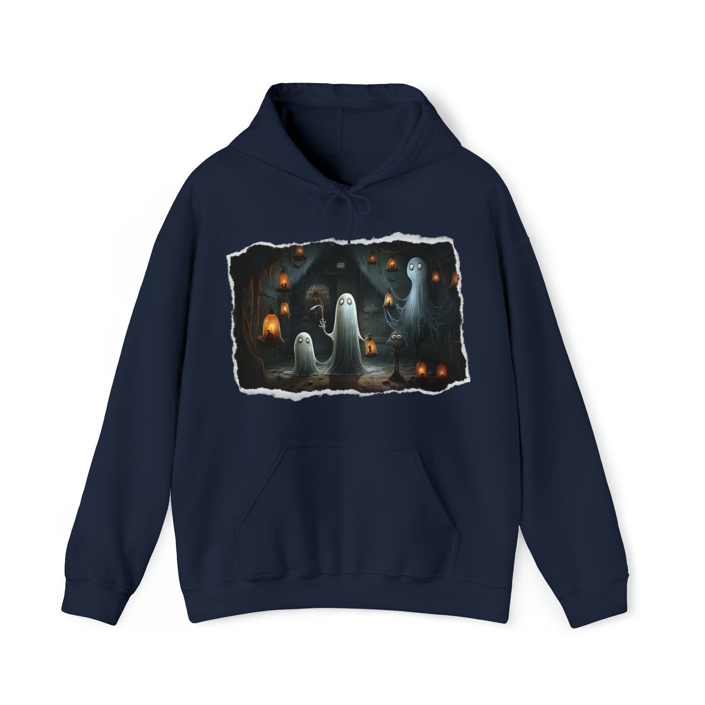 Mens and Womens Spooky Ghost Halloween Hoodie Sweatshirt