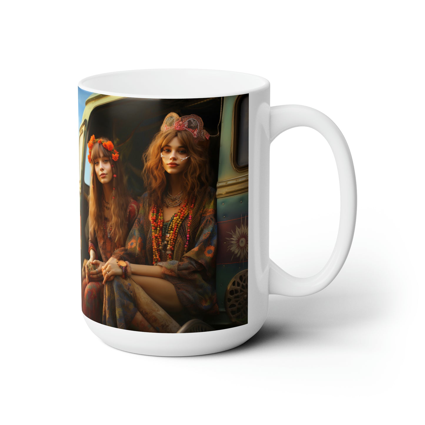 Ceramic Mug 15oz Cowgirl and Hippie Girls