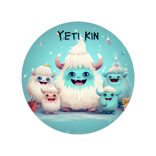 Transparent Outdoor Stickers, Round, 1pcs Yeti Kin Party 3