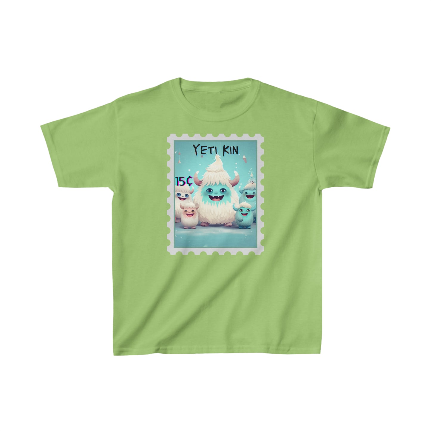 Kids Heavy Cotton™ Tee Yeti Kin Party 3 Postage