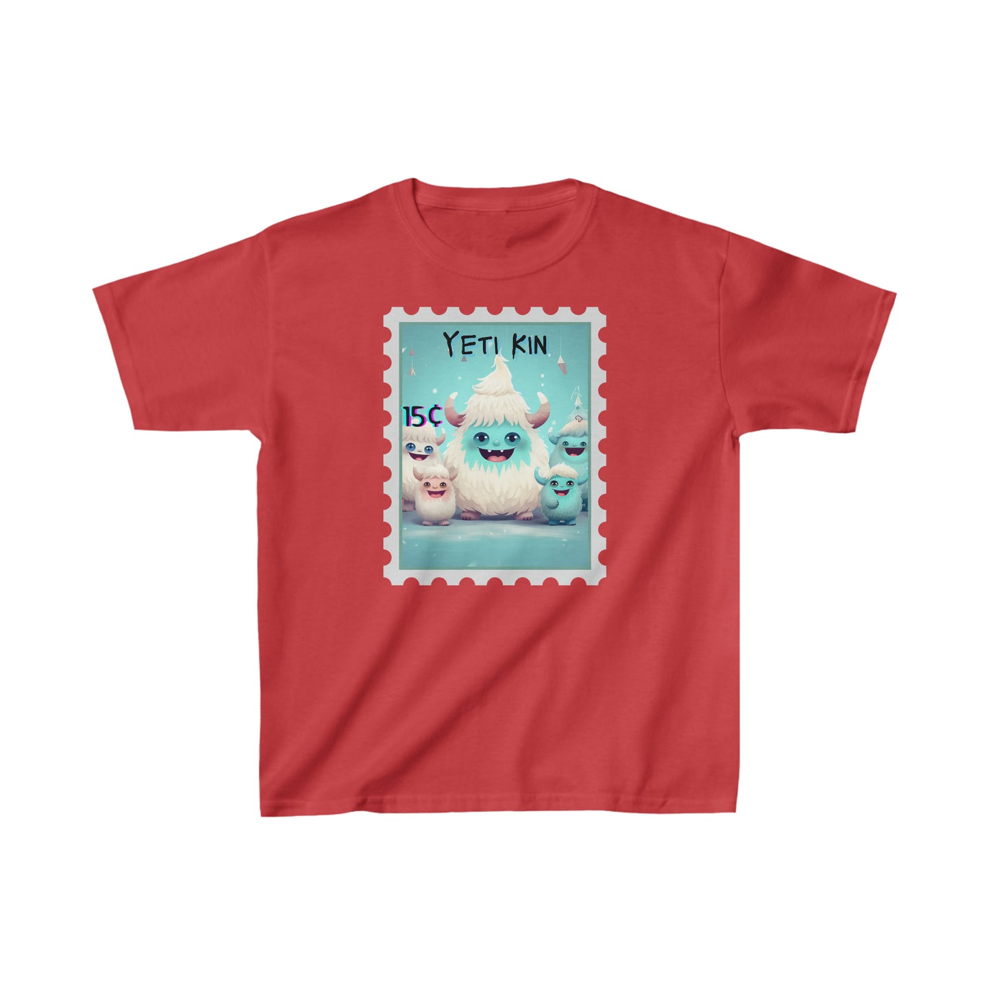 Kids Heavy Cotton™ Tee Yeti Kin Party 3 Postage