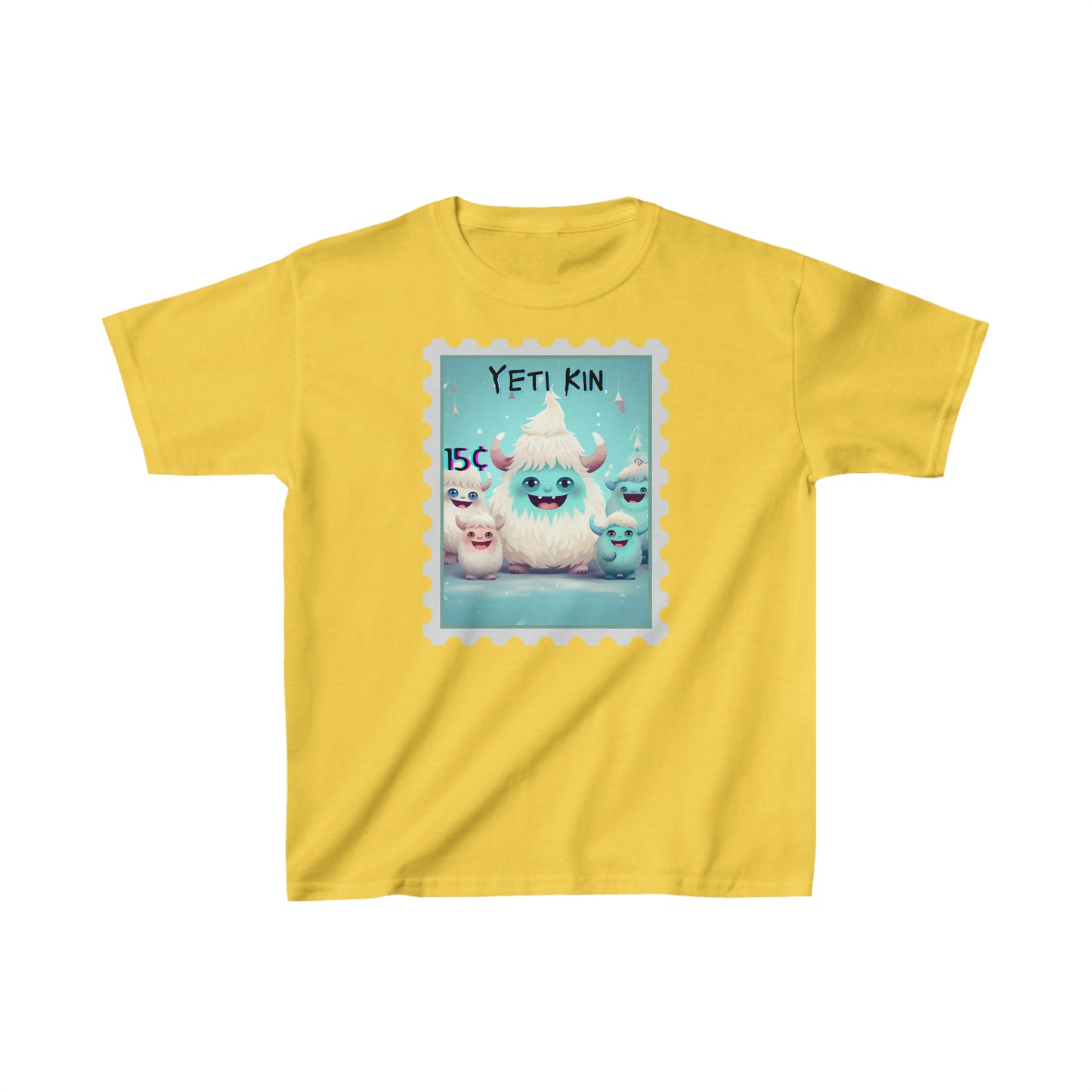 Kids Heavy Cotton™ Tee Yeti Kin Party 3 Postage