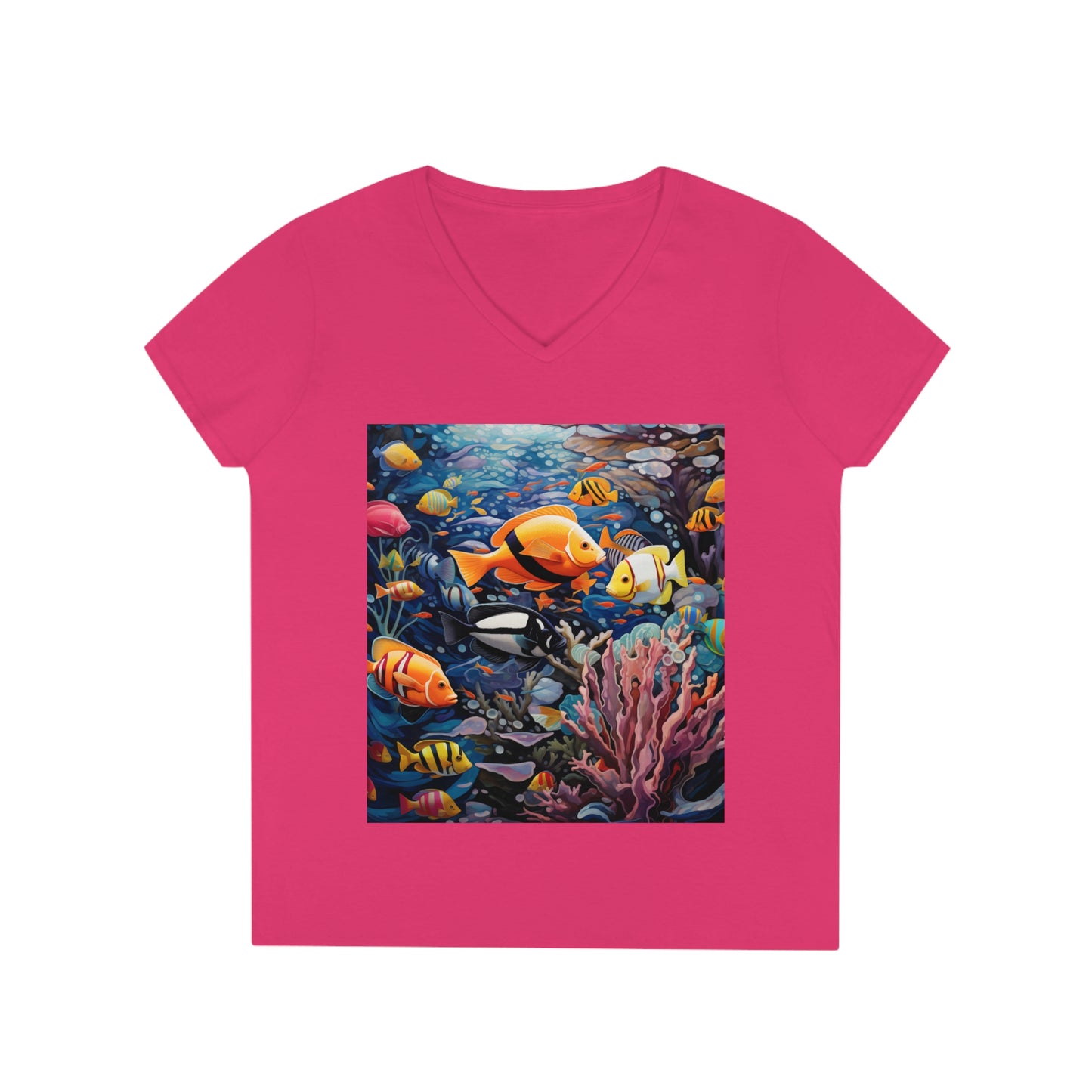 Ladies' V-Neck T-Shirt Coral Reefer