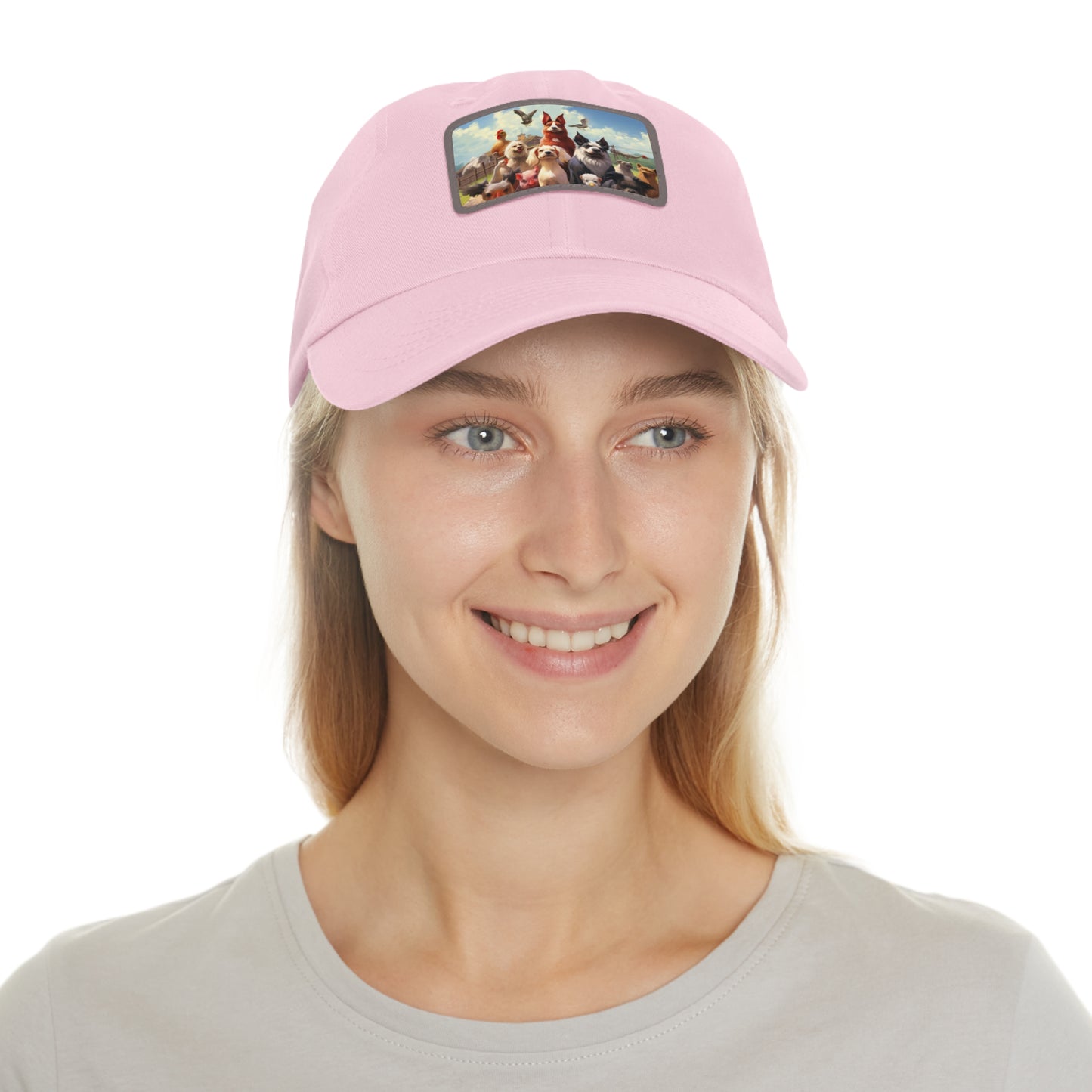 Dad Hat with Leather Patch (Rectangle) Animal Farm Friends