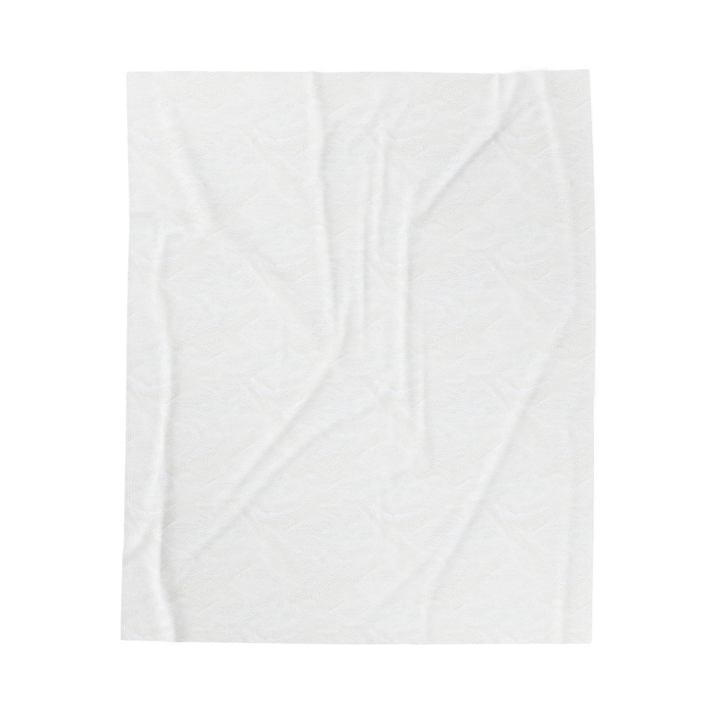 Velveteen Plush Blanket -  White Flowers