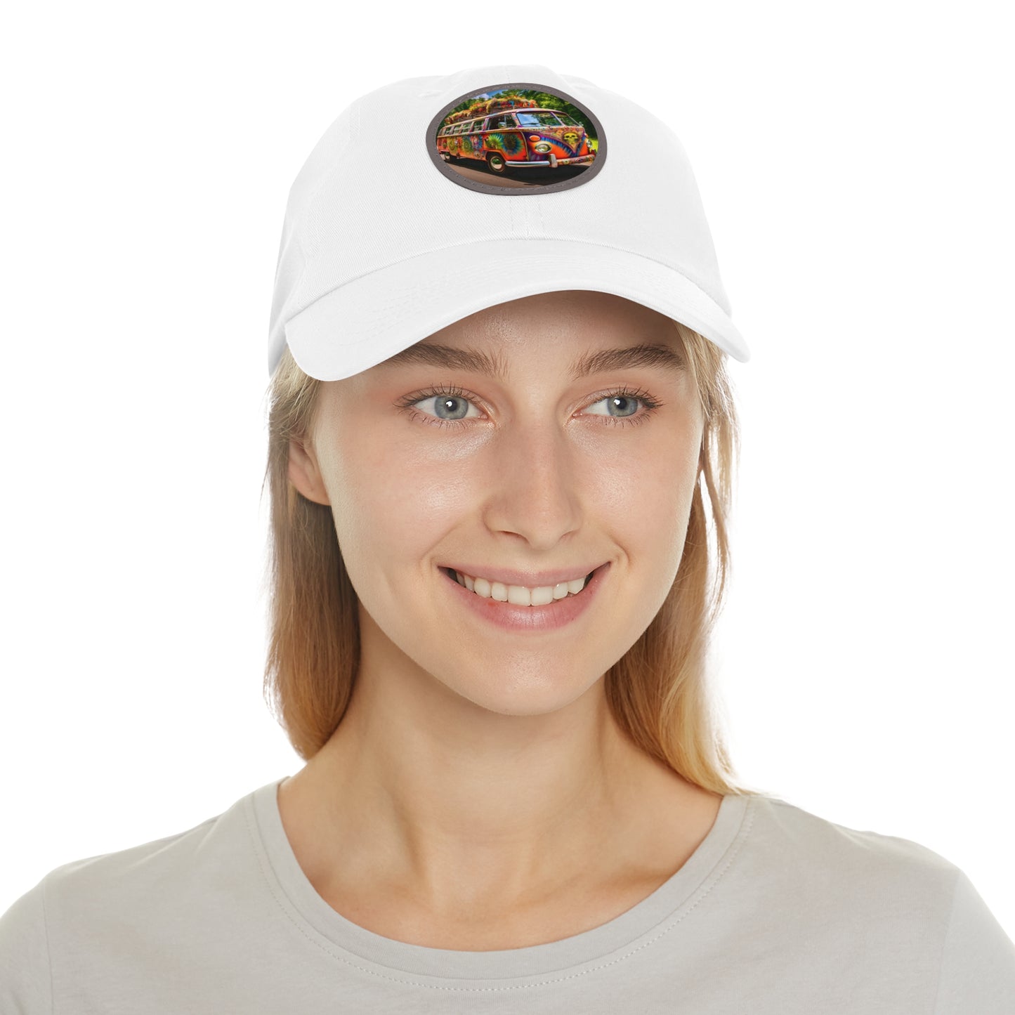 Dad Hat with Leather Patch (Round) Hippie Van