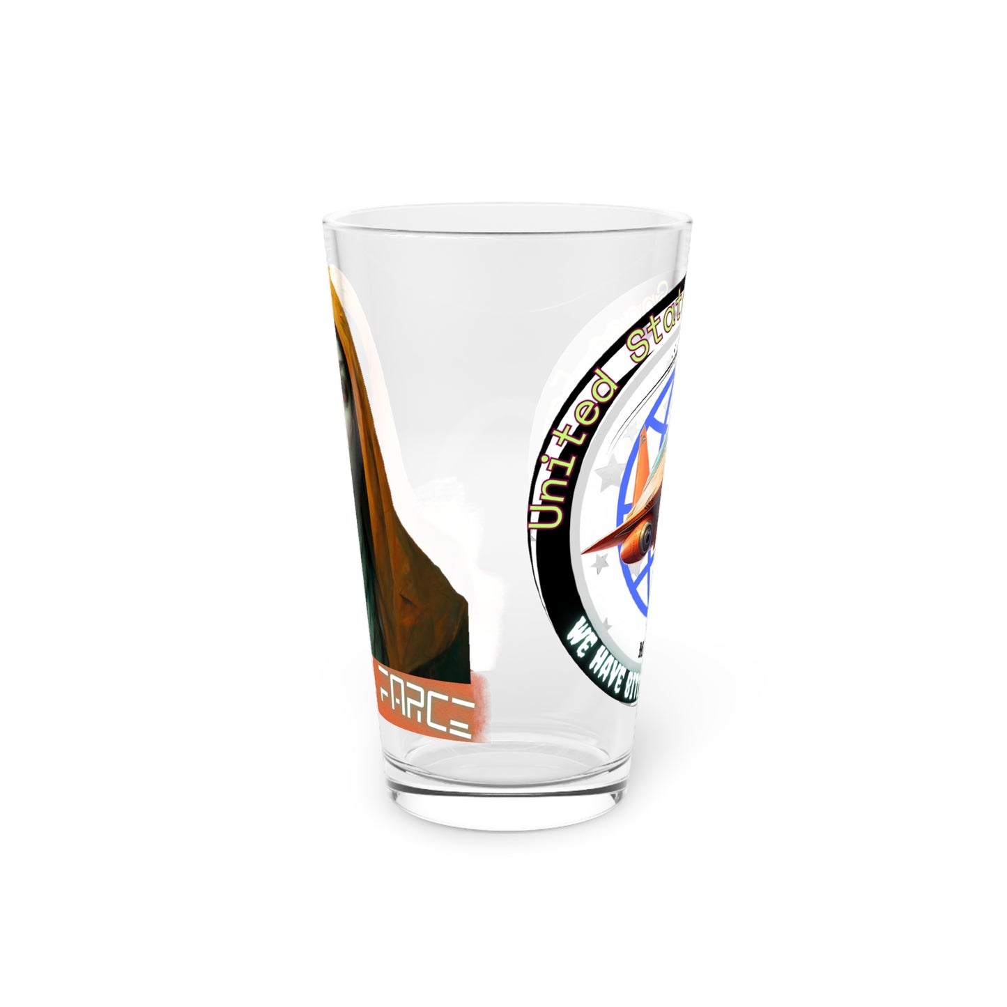 Vaso de pinta, farsa espacial estadounidense de 16 oz