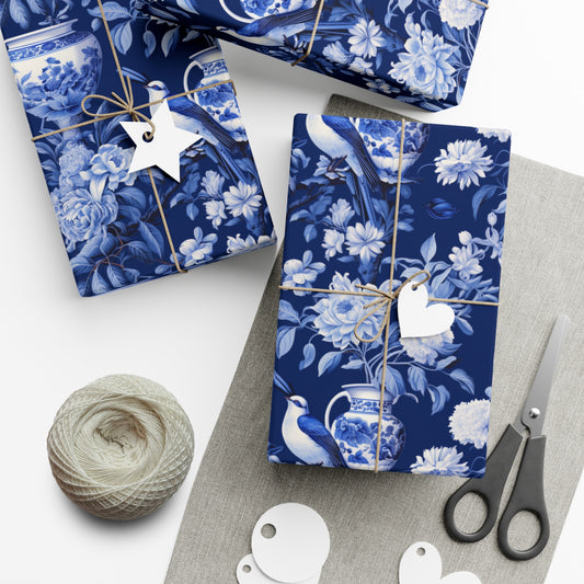 Gift Wrap Papers English Blue Chinoiserie #2