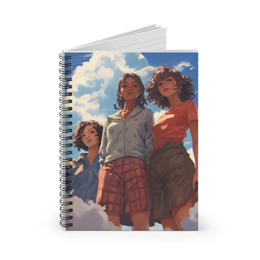 Cuaderno de espiral - Chicas de línea reglada en las nubes