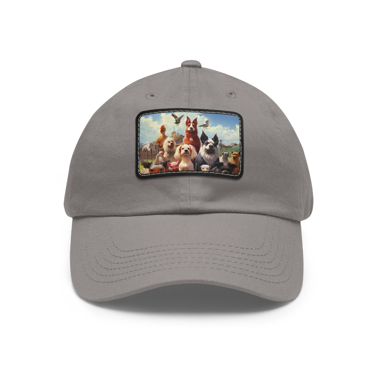 Dad Hat with Leather Patch (Rectangle) Animal Farm Friends