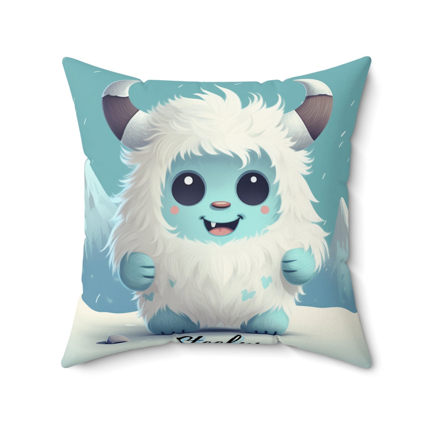 Spun Polyester Square Pillow Steelus... Yeti Kin