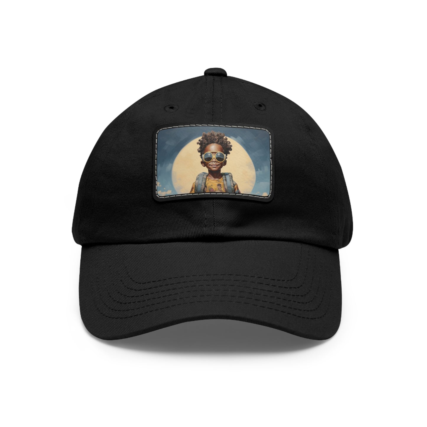 Dad Hat with Leather Patch (Rectangle) Peace Kid