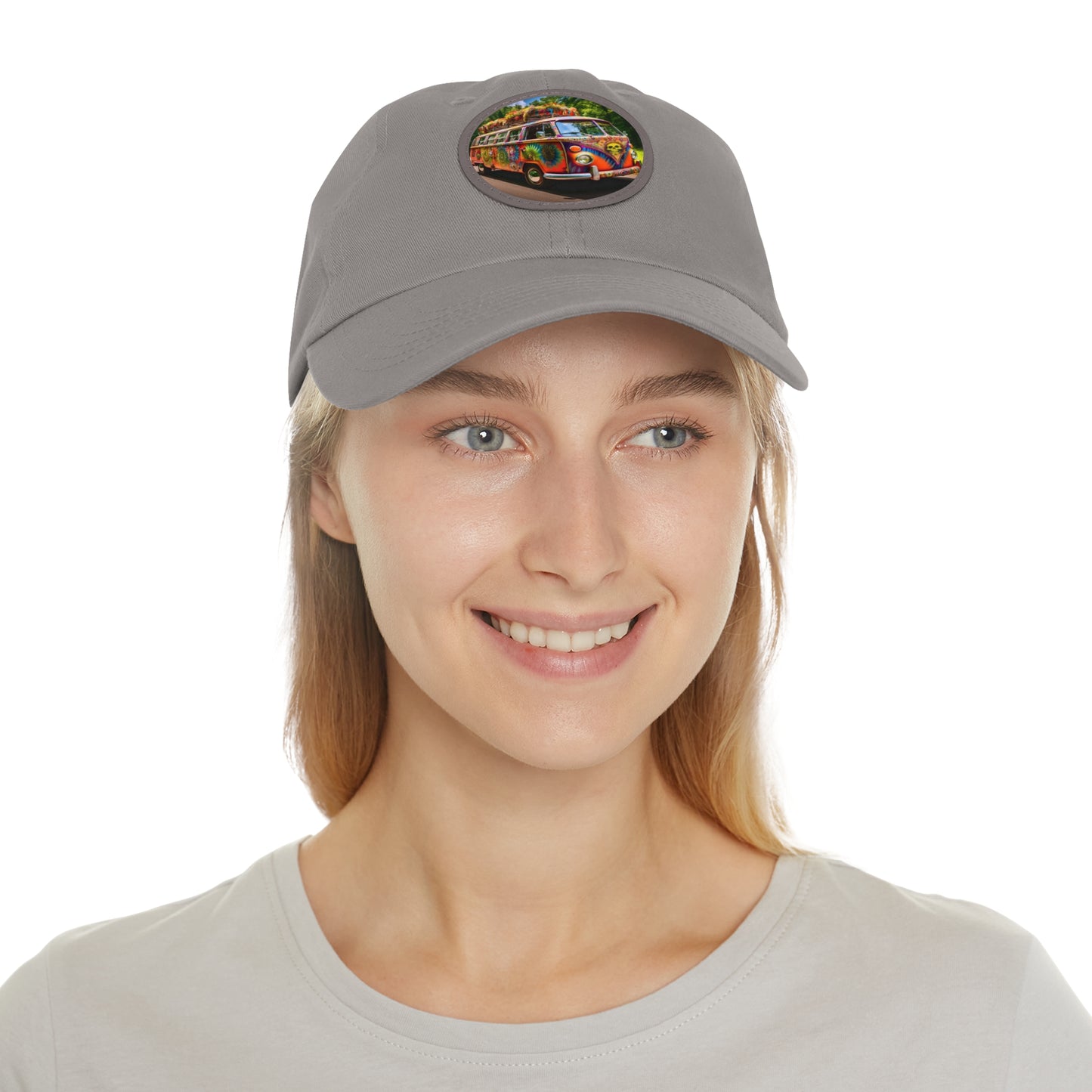 Dad Hat with Leather Patch (Round) Hippie Van