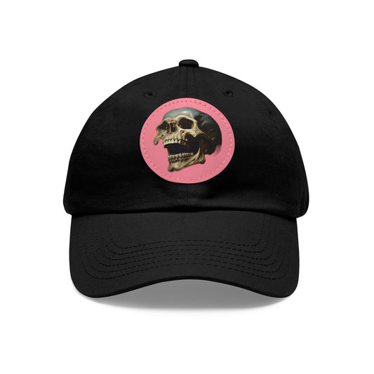 Dad Hat with Leather Patch (Round) Death Head