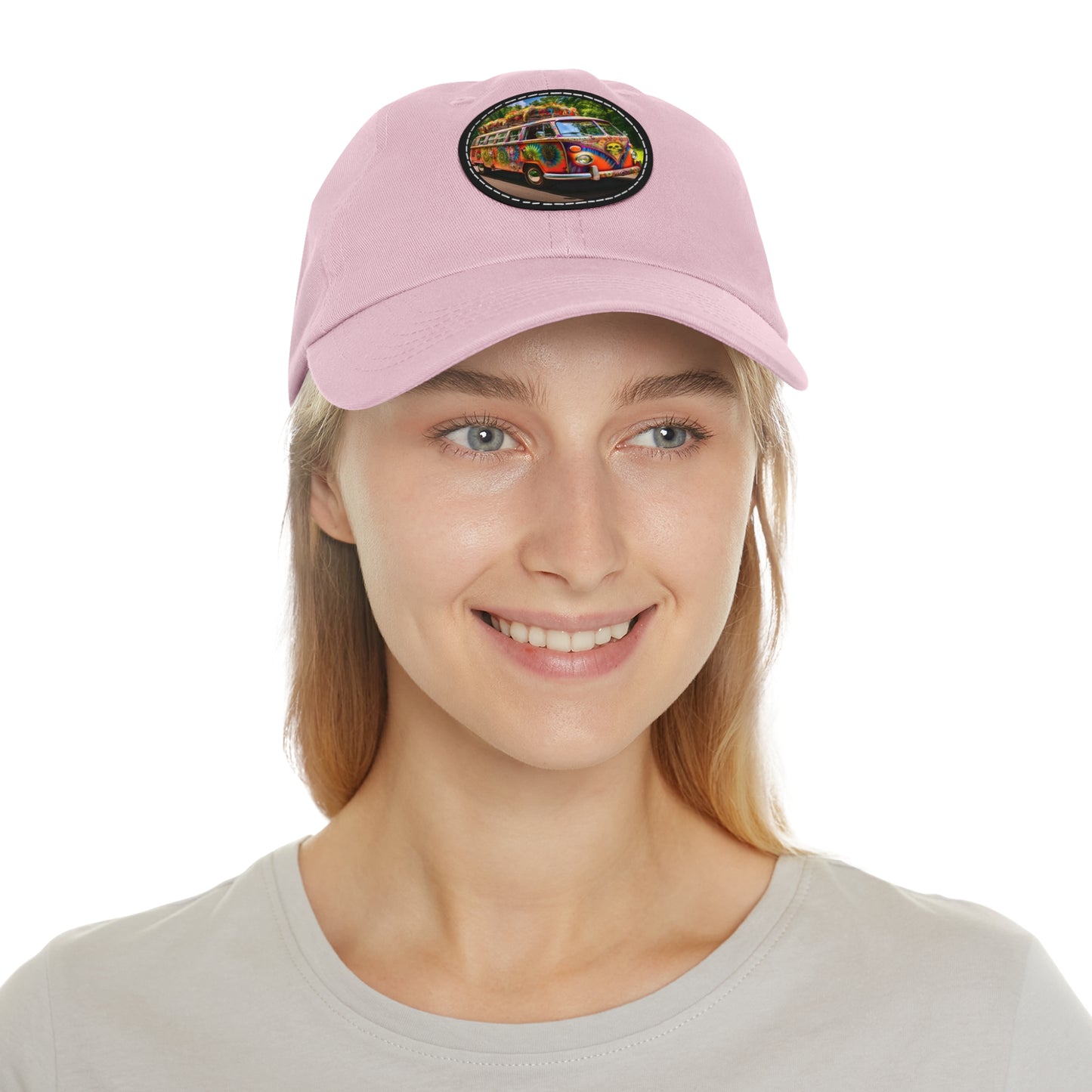 Dad Hat with Leather Patch (Round) Hippie Van