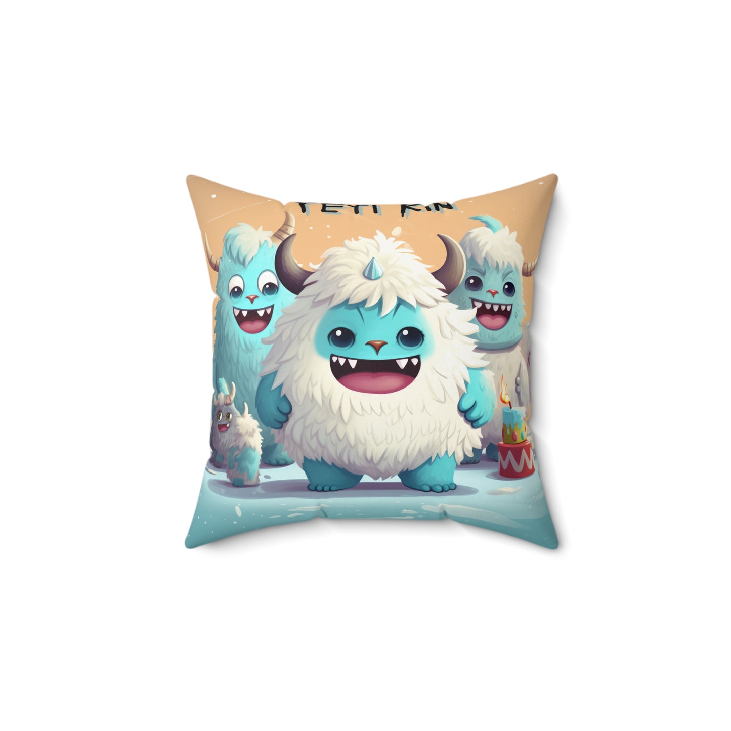 Spun Polyester Square Pillow Fleetus... Yeti Kin