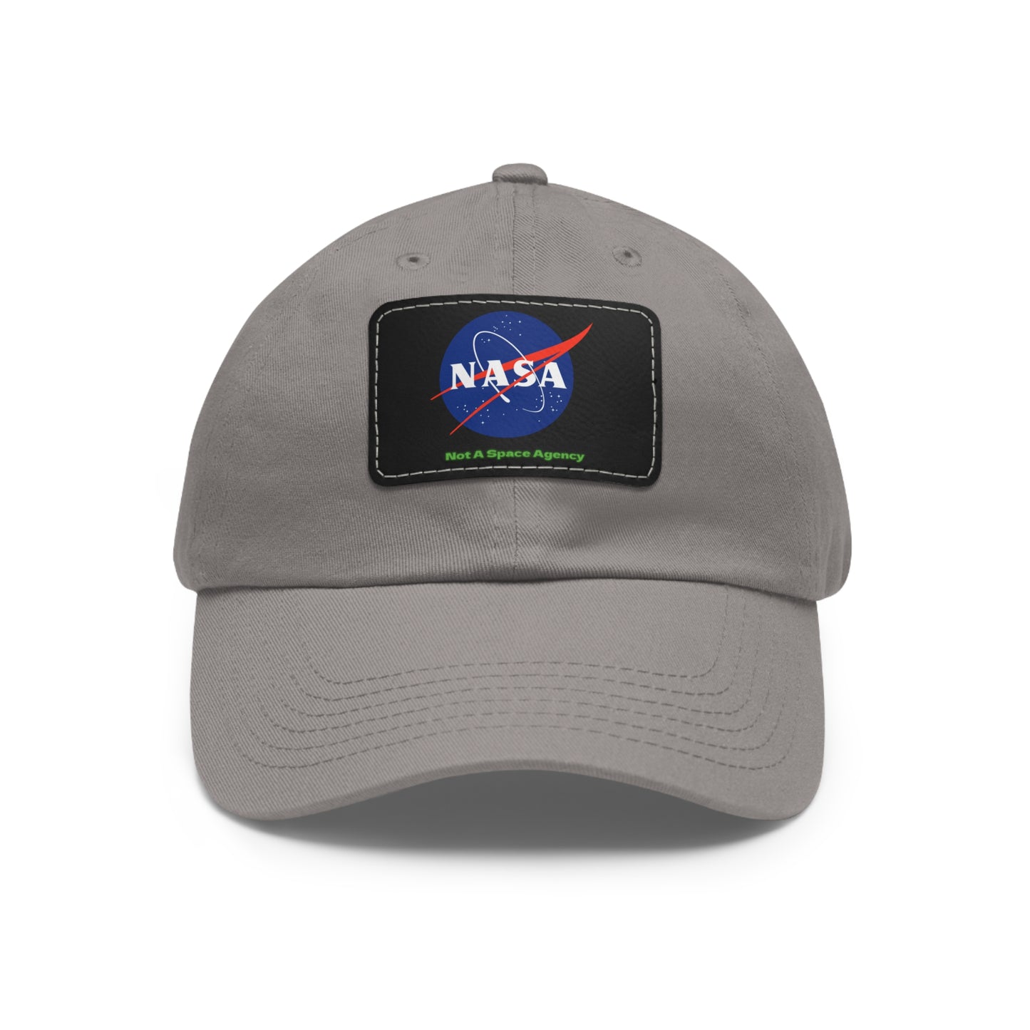 Sombrero de papá con parche de cuero La NASA no es una agencia espacial (Rectángulo) (Varios)